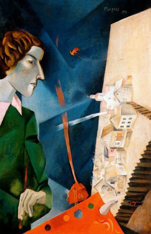 Марк Шагал «Автопортрет с палитрой» (1917)